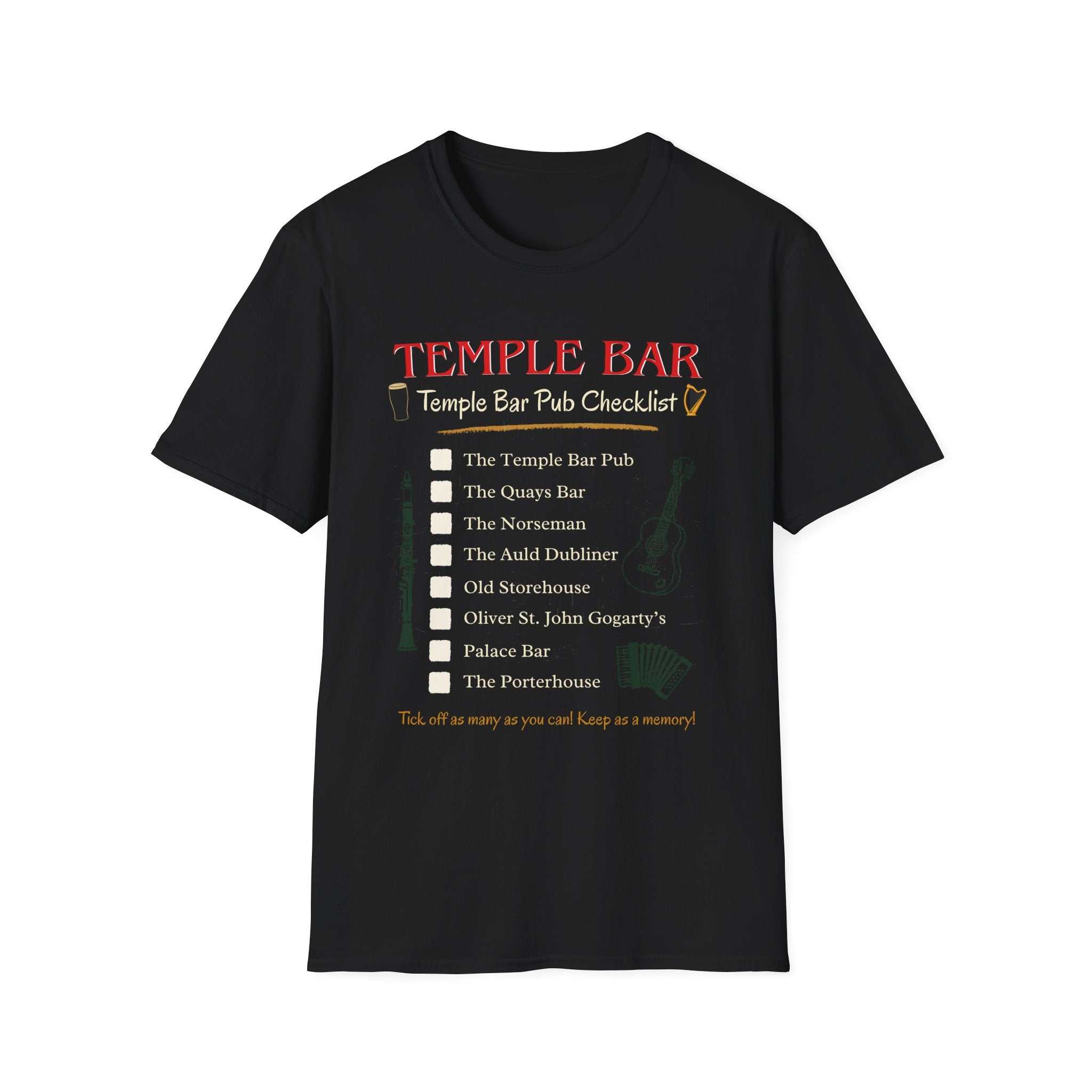 Pubs Of Temple Bar Checklist T-Shirt