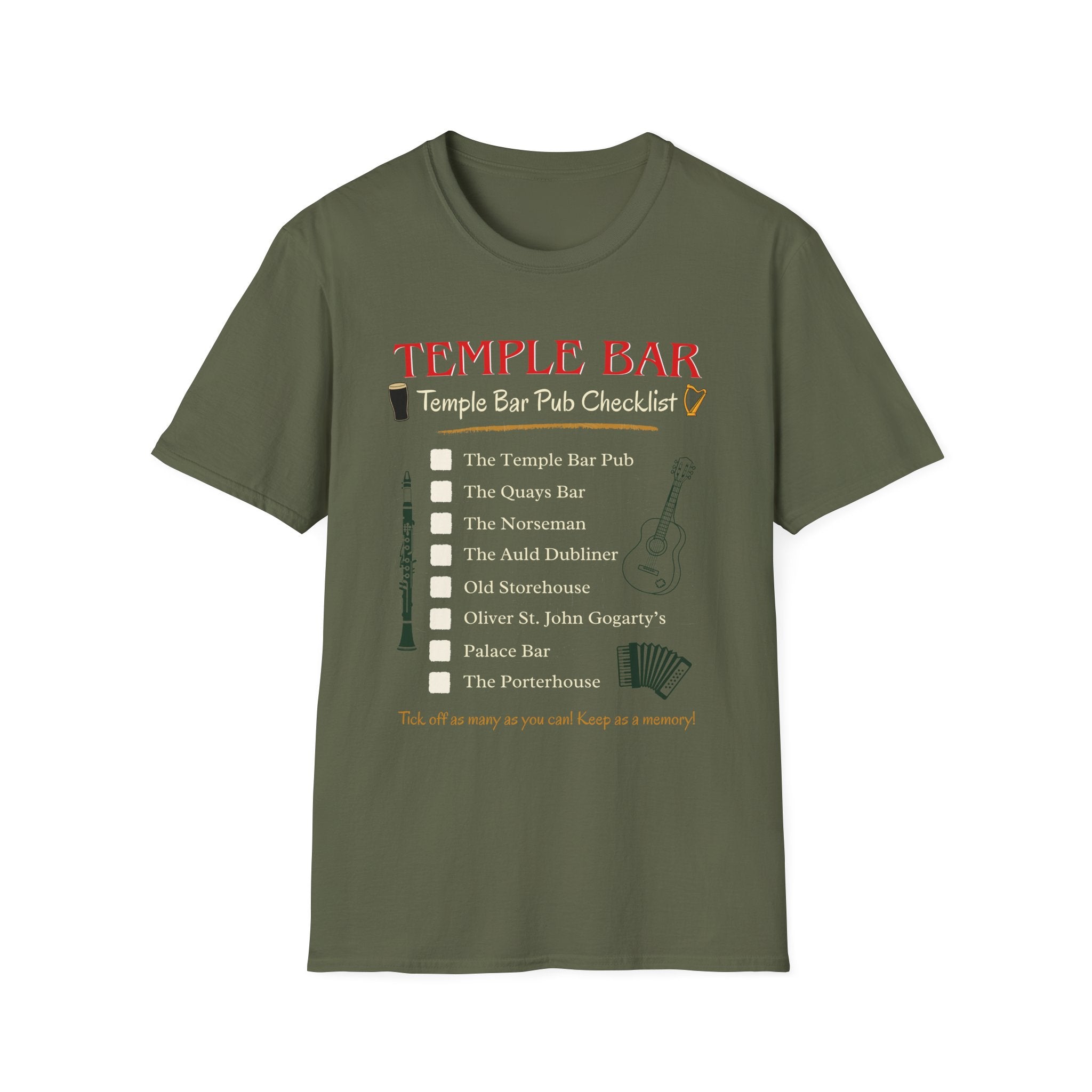 Pubs Of Temple Bar Checklist T-Shirt