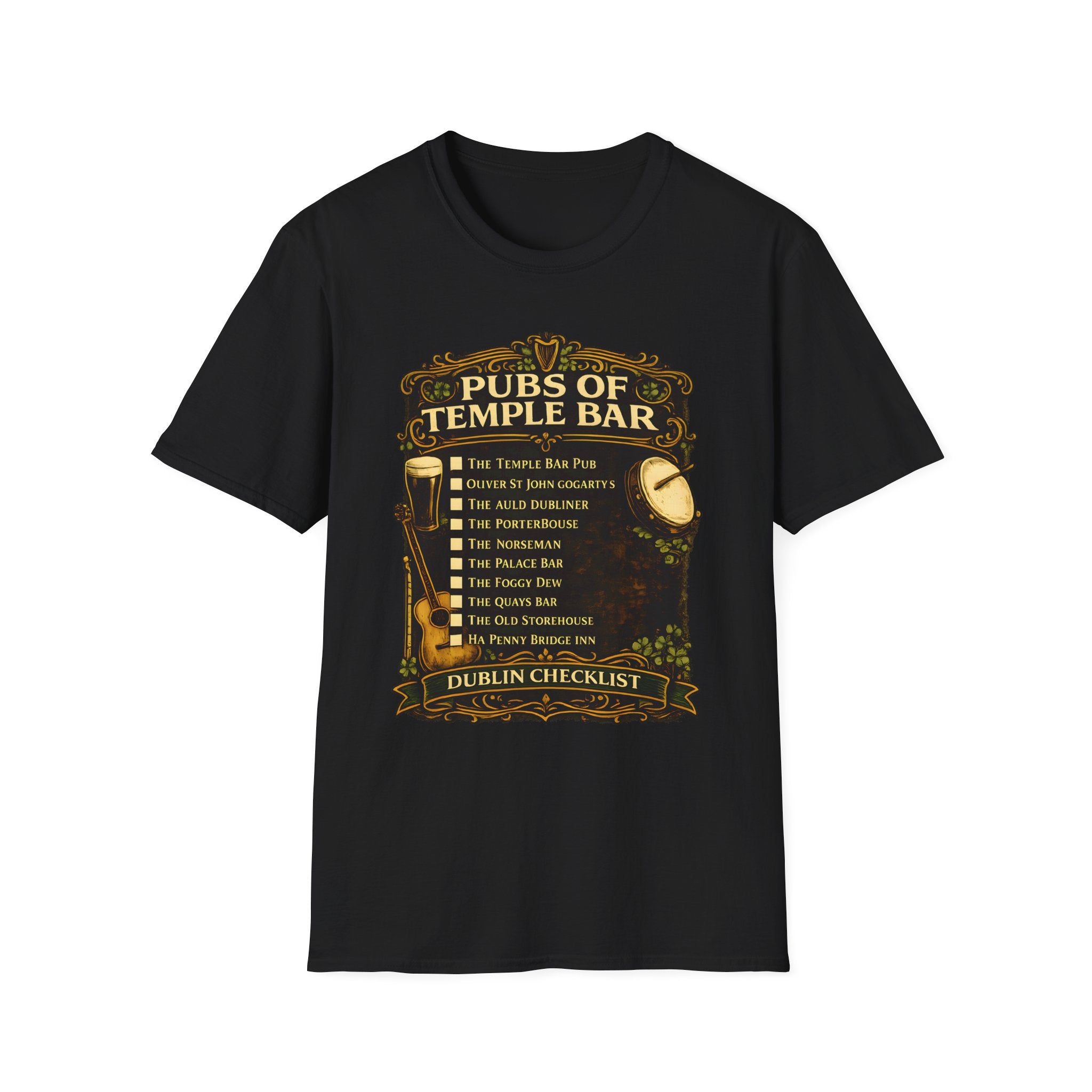 Pubs Of Temple Bar Checklist T-Shirt