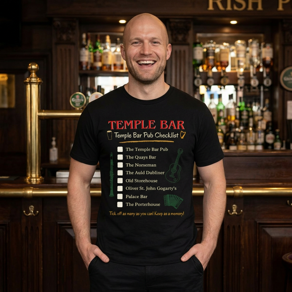 Pubs Of Temple Bar Checklist T-Shirt