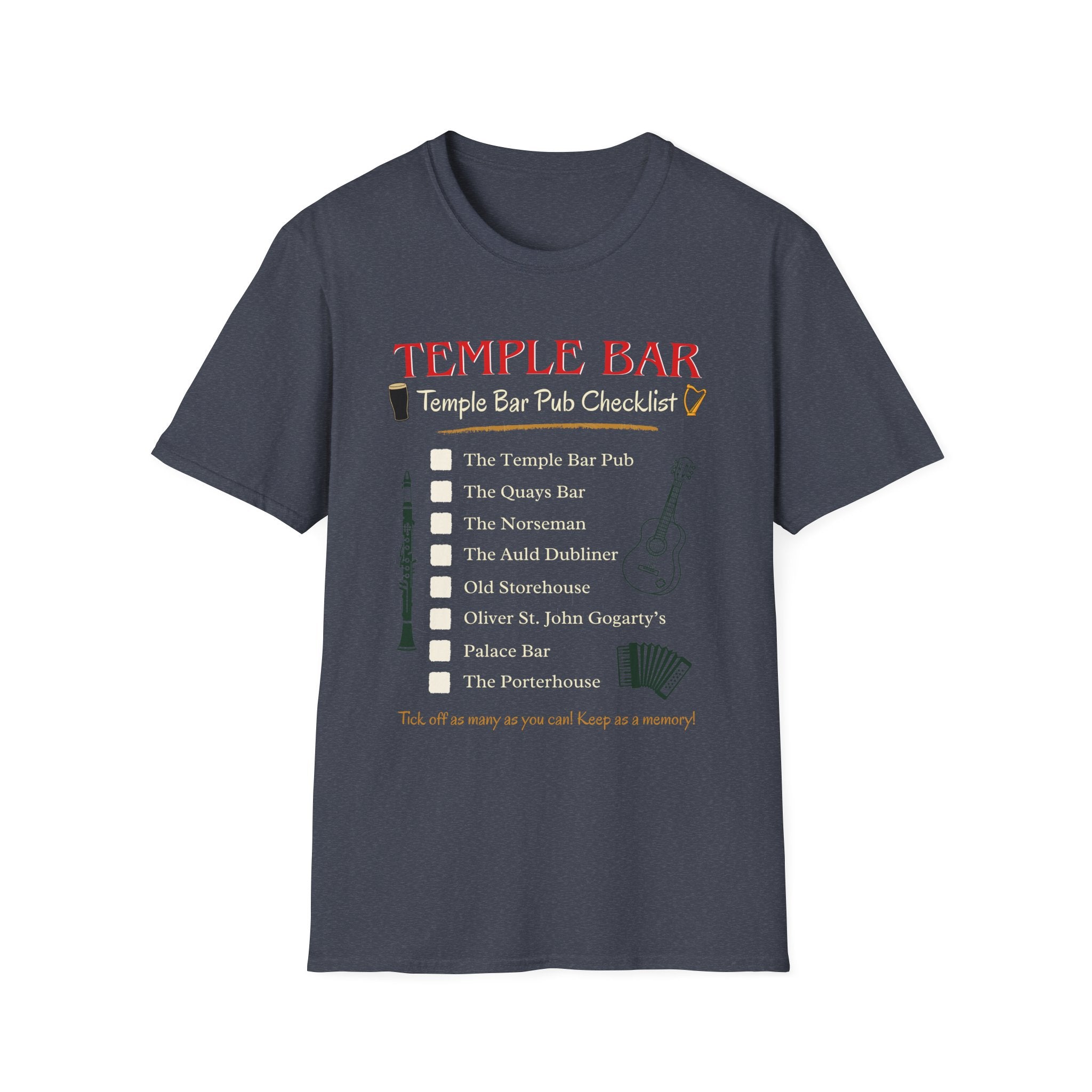 Pubs Of Temple Bar Checklist T-Shirt